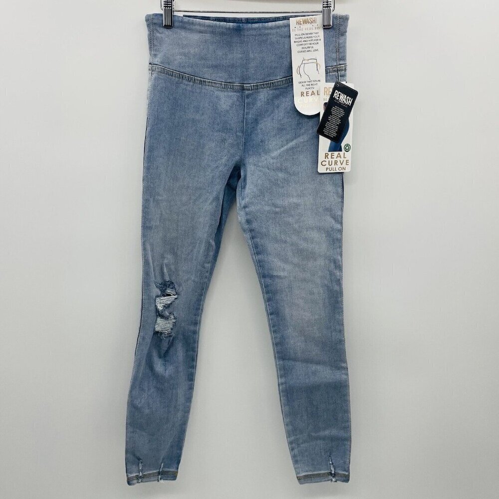 Rewash Juniors Size 1/25 Real Curve‎ High-Rise Pull-On Skinny Leg Jeggings Blue - Picture 4 of 10